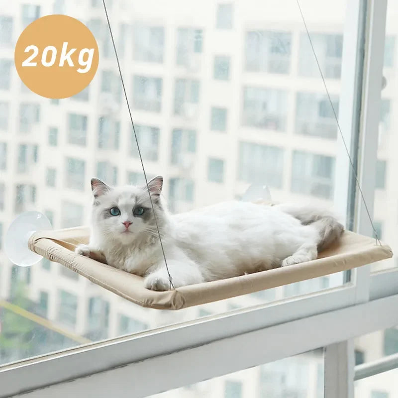 20KG Heavy-Duty Cat Hammock | Window-Mounted Hanging Cat Bed | Breathable & Comfortable Pet Seat