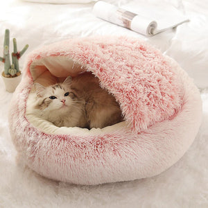 Cozy Cat Cave Bed | Soft Plush Covered Pet Nest for Small Cats & Dogs | Warm & Comfortable Sleeping Mat