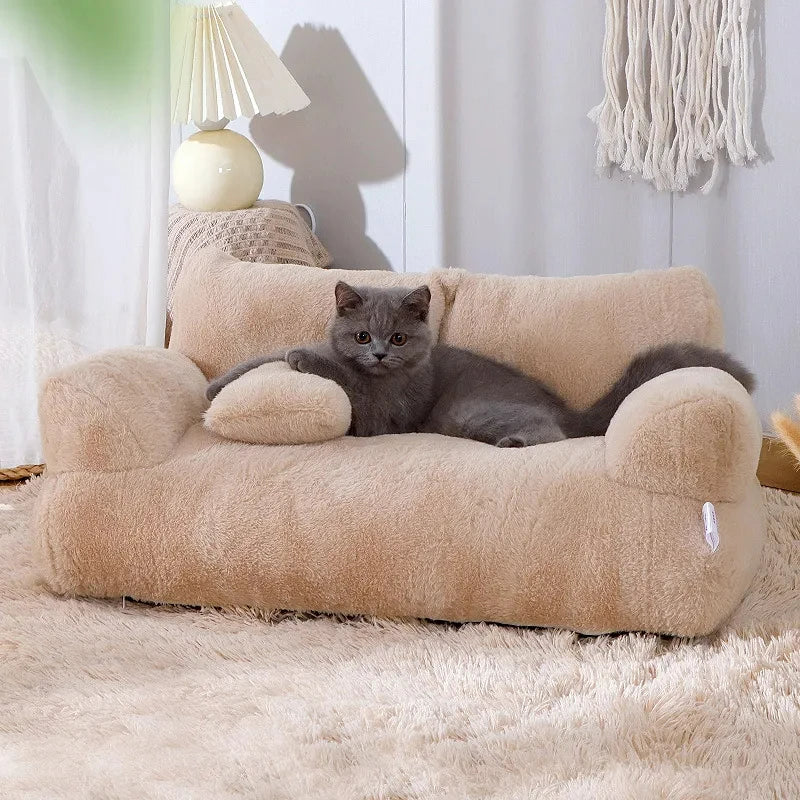 Luxury Plush Cat & Dog Sofa Bed – Ultra-Comfortable, Breathable & Warm Nest for Small & Medium Pets