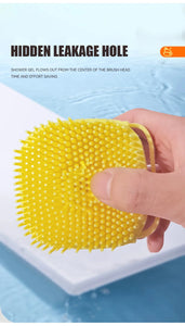 Pet Bath Brush - Soft Silicone Grooming Scrubber for Dogs & Cats | Shampoo Dispenser & Massage Comb