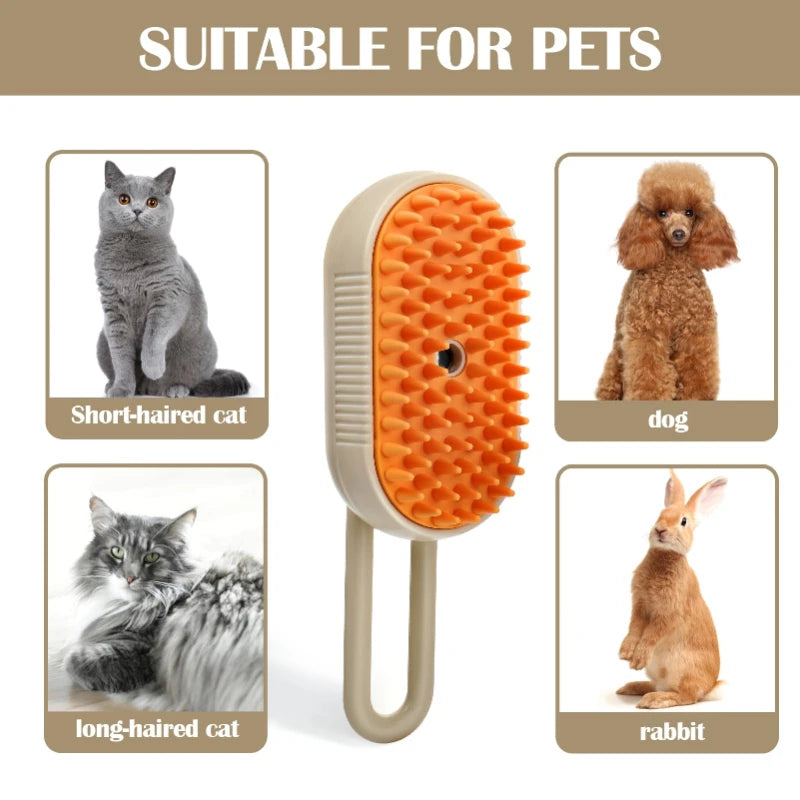 Electric Spray Pet Massage Comb | Anti-Static & Grooming Brush for Cats & Dogs | One-Touch Water Spray