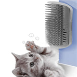 Self-Grooming Cat Corner Brush | Wall-Mounted Massager & Tickling Comb with Catnip | Pet Grooming Supply