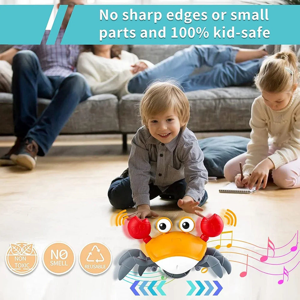 Dancing Crab Toy for Babies - Interactive Crawling Escape Crab | Battery Operated & Sound Activated | Perfect Baby Gift