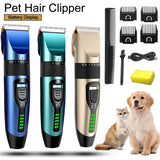 Professional Pet Hair Clipper – Rechargeable & Low-Noise Dog Hair Trimmer with LED Display | Cordless Grooming Clippers for Cats & Dogs