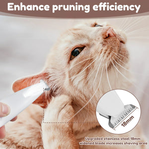 Waterproof Dog Paw Trimmer with LED Display | Silent & Rechargeable Pet Hair Clipper for Dogs & Cats | 18mm Blade for Precise Grooming