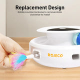 ROJECO 2-in-1 Interactive Cat Toy – Automatic Feather & Fun Ball with 5 Play Modes