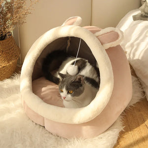 Cozy Foldable Cat Bed - Deep Sleep Cave for Cats & Small Dogs | Breathable, Removable & Washable Design