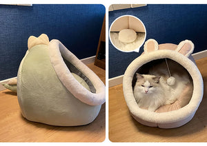 Cozy Foldable Cat Bed - Deep Sleep Cave for Cats & Small Dogs | Breathable, Removable & Washable Design