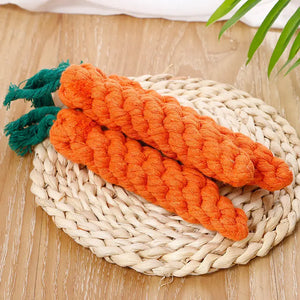 Durable Cotton Rope Dog Chew Toy | Carrot-Shaped Interactive Toy for Dogs & Cats | Safe & Non-Toxic