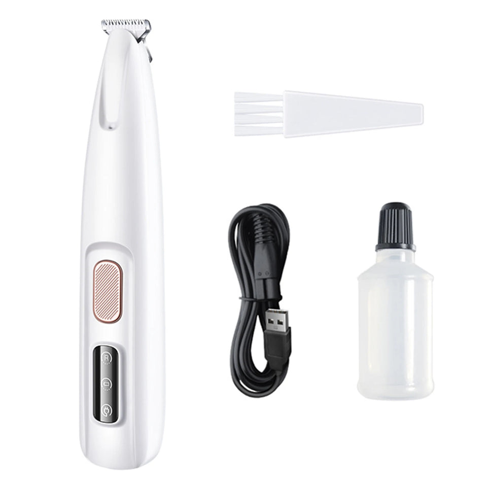 Rechargeable Pet Paw Trimmer with LED Light – Fully Waterproof & Low-Noise Clippers for Dog & Cat Grooming