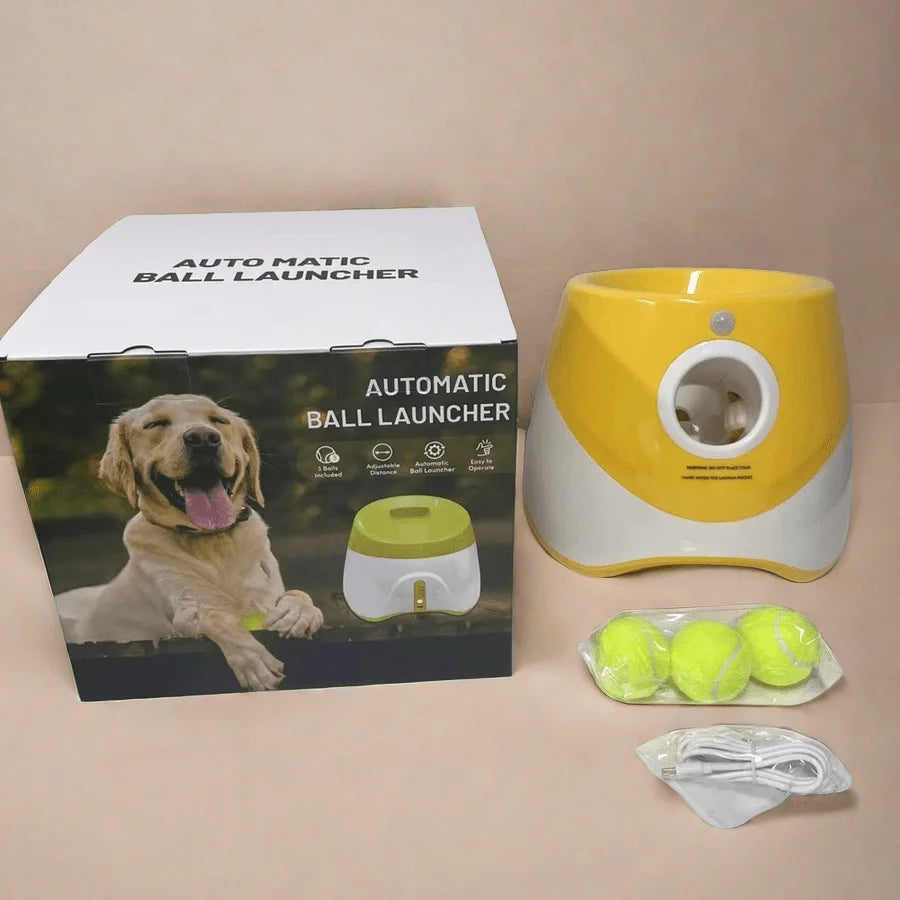 Automatic Dog Ball Launcher - Interactive Tennis Throw Machine | USB Rechargeable Pet Toy