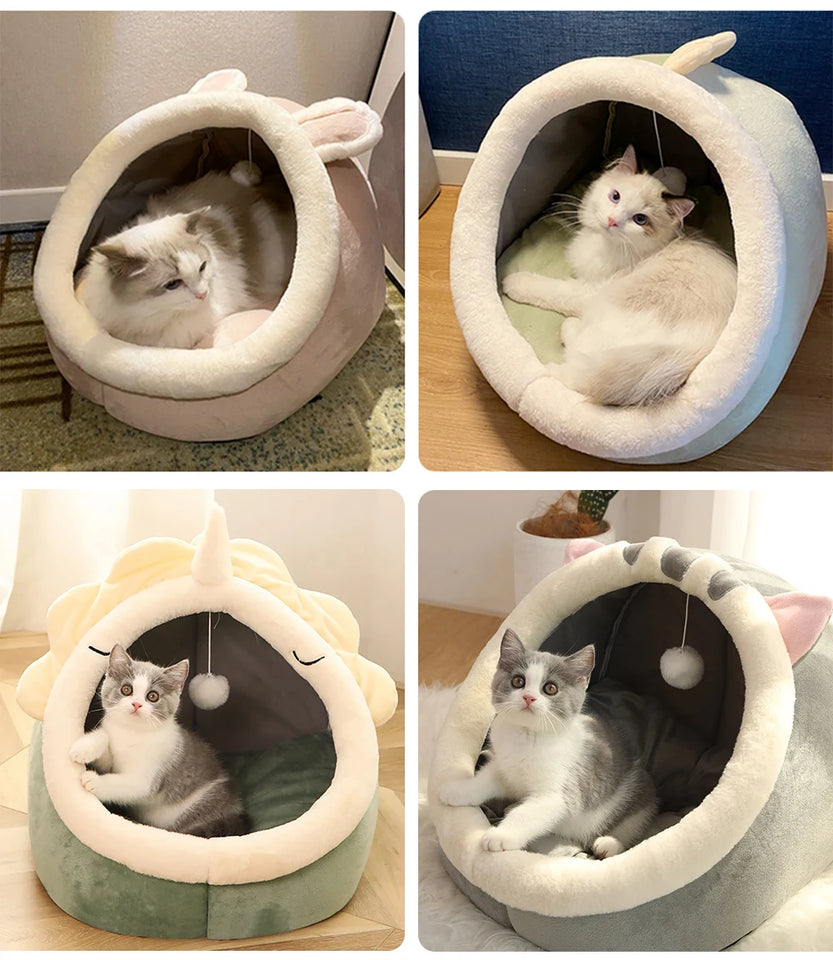 Cozy Foldable Cat Bed - Deep Sleep Cave for Cats & Small Dogs | Breathable, Removable & Washable Design